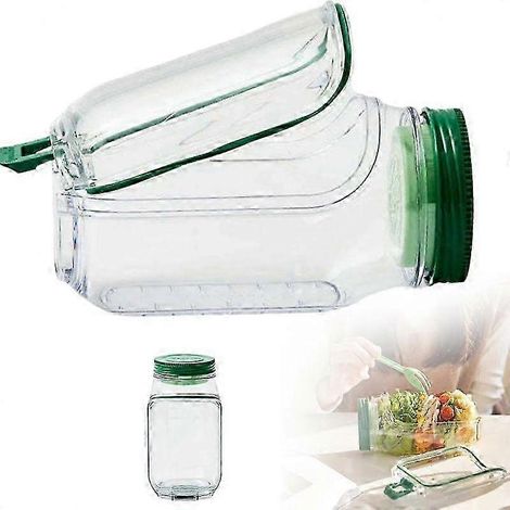 Salatbehälter, vertikaler Salatbehälter mit integriertem Schälchen, All-in-One-Behälter, Lunchbox (1/5)