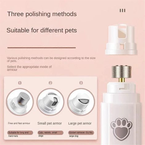 Lime à ongles électrique pour chiens avec roue de polissage, lumière LED, coupe-ongles pour animaux, rechargeable par USB, 2 vitesses (1/5)