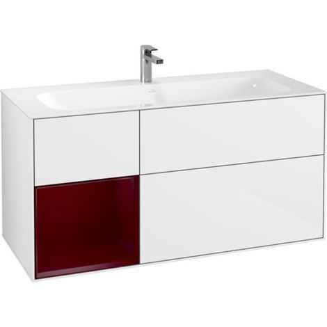 V&B Waschtischunterschrank Wandbeleuchtung Finion 119,6x59,1cm, Reg li Peo, glo wh. Lac (1/2)