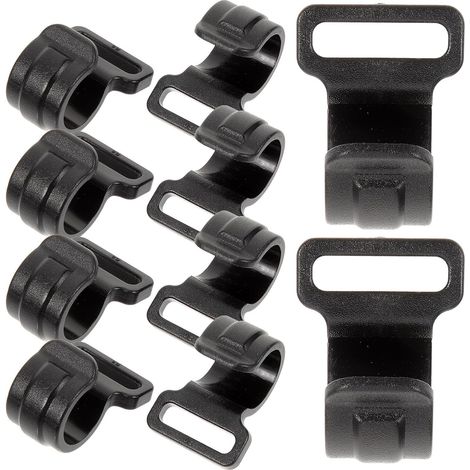Lot de 10 Crochets Auvent Camping Plastique Noir, Crochets pour Poteaux de Tente D'extérieur Robustes et Multifonctionnels, Accessoires pour Tentes de Camping pour Pique-niques (1/5)