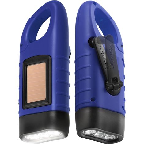 Lampe de Poche Solaire Lot de 2 Torche LED Solaire & Manivelle Flashlight Rechargeables Les Activité en Plein Air Lampe d'urgence (1/5)