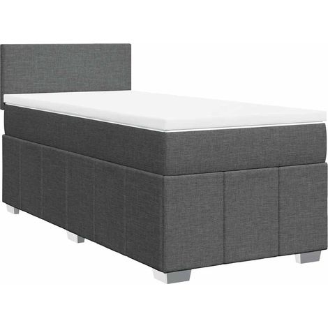 Maison Exclusive - Cama box spring con colchón tela gris oscuro 8 (1/5)