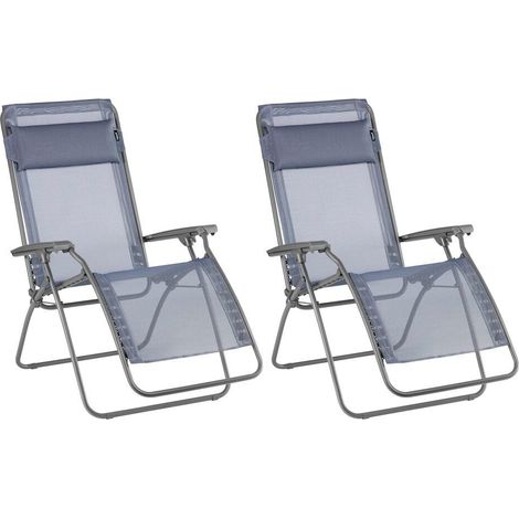 Lot De 2 Fauteuils Relax Zéro Gravité - Rclip - Batyline® Iso - Bleu Ocean - Lafuma Mobilier