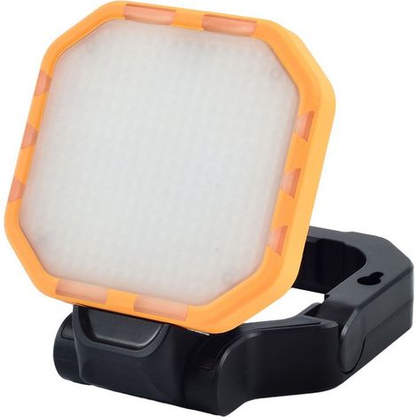 30 W wiederaufladbares LED-Flutlicht, 2500 lm, superhell, 6000 mAh, tragbares LED-Arbeitslicht mit 4 Beleuchtungsmodi, tragbares Campinglicht für Stromausfälle, Camping, Orange [Energieklasse G]