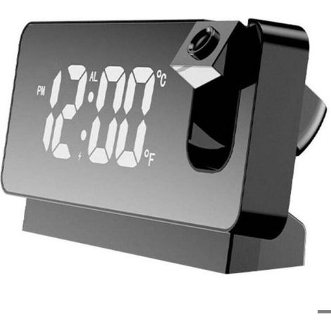 Réveil À Projection - Radio FM Numérique - Gradateur Luminosité 0-100 % - 2 Ports USB 5 V/1,0 A - Pour Chambre À Coucher - 1 Pièce (1/5)