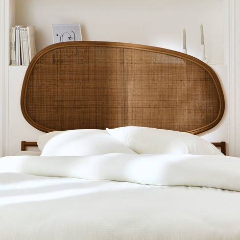 Tête de lit en rotin foncé 140 cm (1/5)