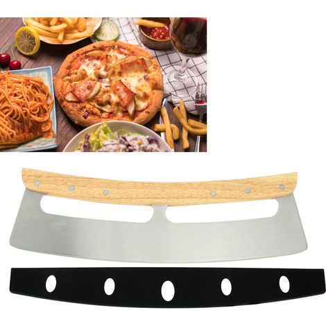 Coupe-pizza demi-lune, ustensile de cuisine, long coupe-pizza, type A, à poignée unique, emballage en boîte couleur. (1/5)