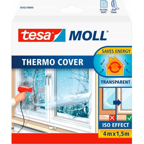 Film isolant thermique TESA pour un second vitrage de fenêtre transparente 4 m x 1,5 m