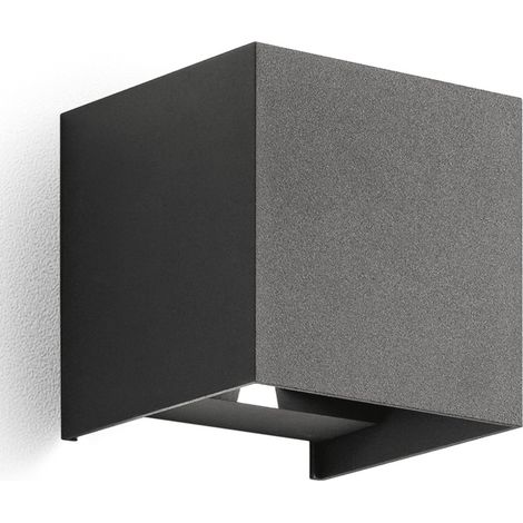 Applique alluminio gea led henk q ges866n led ip65 4000°k fascio regolabile lampada parete biemissione moderna cubo esterno