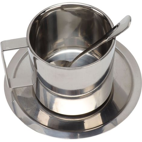 Ensemble de tasses à café en acier inoxydable à double paroi antirouille, style moderne, pour latte, cappuccino et thé, idéal pour la maison, le bureau, les cafés et le camping (260 ml).