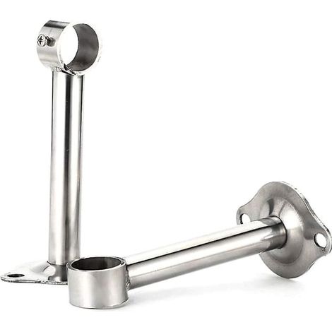 Support de tringle à rideau de douche, 2 supports de plafond en acier inoxydable, fixation murale pour barre de douche suspendue (1/5)