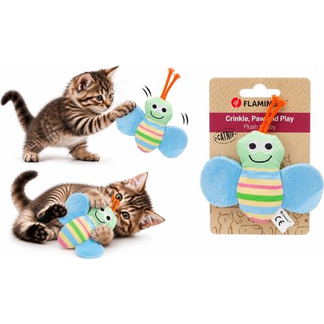 Jouet Chat - Buzz Papillon - Plusieurs Couleurs - 10,5 x 11 x 2,5 cm