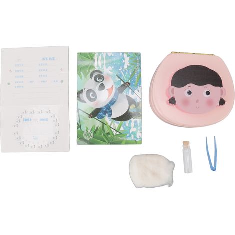 Boîte à dent de lait en bois, format compact, rose pour petite fille – rangement pour dents de bébé, enregistrement de date et croissance, étui pour garçons et filles. (1/5)