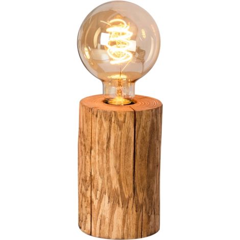 lampada da comodino "trabo" in legno di pino h15 cm e27