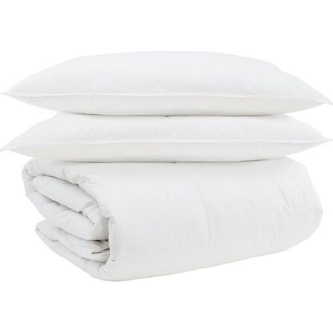 Ensemble trois pièces housse de couette et taie d'oreiller en duvet de canard blanc (1/5)