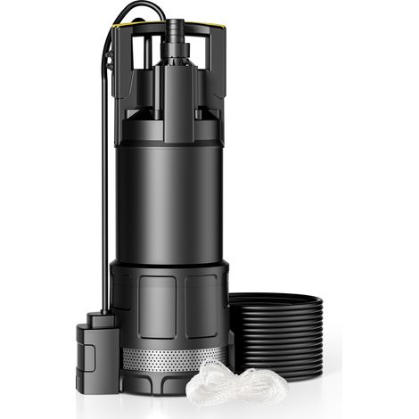 Wiltec Pompa sommersa, 1200W 6000 l/h, profondità max 7 m, Elettropompa a immersione per pozzi e cisterne