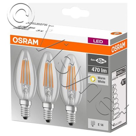 Osram - led retrofit classic b 4w/827 230v e14 pack de 3 pcs - (1/2)