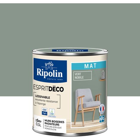 Peinture Murale Toutes Pièces - Mat - 0,5L - Vert Nobile - Ripolin (1/5)