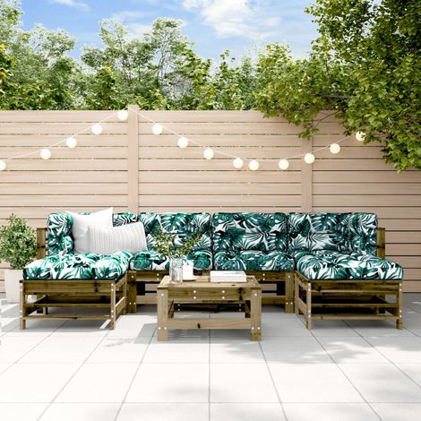 7-tlg. Garten-Lounge-Set Kiefernholz Imprägniert