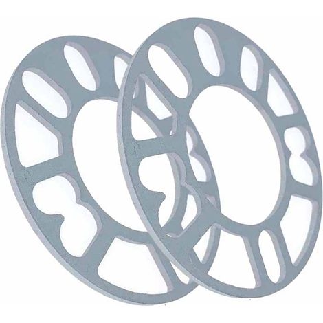 2x entretoises moyeu 8mm en alliage aluminium universelles auto pour jantes 4 5 6 trous cales centrage ET (1/5)