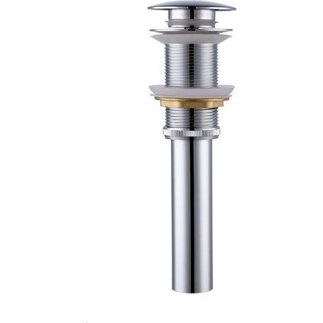 Drain de lavabo de salle de bain sans trop-plein Lavabo de lavabo Lavabo Pop Up Bouchon de drain Chrome poli