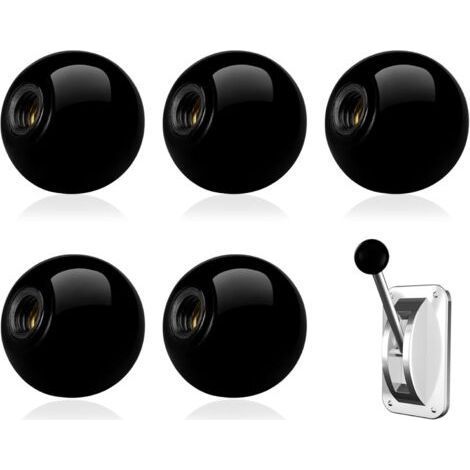 5 Pièces Bouton de Levier à Bille M10 x 35mm, Noir Poignée Boule Ronde, Filetage intérieur en laiton, Pour Opération de la Machine, Poignées de Rechange (1/5)