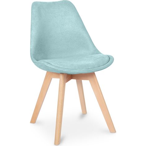Esszimmerstuhl mit Stoffpolsterung - Skandinavisches Design - Denisse Pastellblau