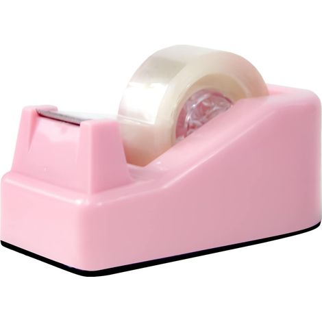 1Pcs Desktop Tape Dispenser Adhesive Roll Holder with Weighted Nonskid Base, Pink (Tape not Included) (1/5)