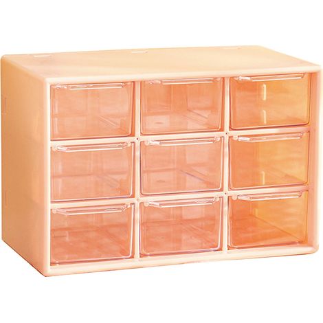 Boîte De Rangement Bureau - 9 Tiroirs Amovibles - En Acrylique Transparent - Pour Artisanat Bureau Maison - 1 Pièce (1/5)