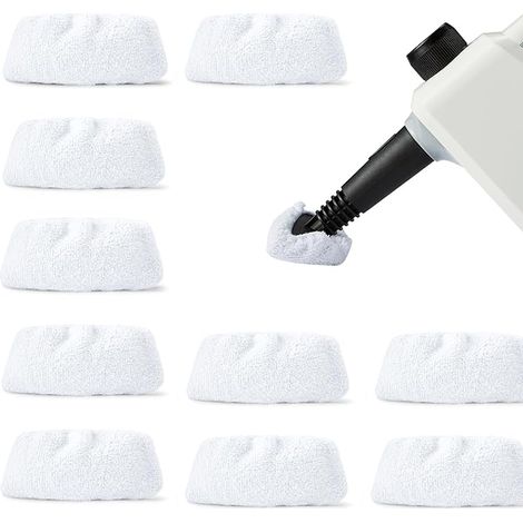 Paño de microfibra universal lavable para limpieza a vapor, color blanco, 16x7 cm, para limpiadores de mano Karcher Mop SV7 (paquete de 10 unidades) (1/5)