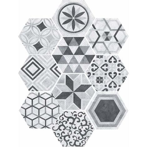 Carrelage Autocollants Hexagonal Style Industriel Anti-Slip Auto-Adhésif Amovible Sticker Mur-LIAIKI (1/5)