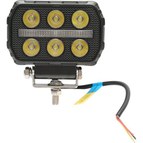 Proiettore LED rettangolare con DRL 9-36V, 28W bianco-giallo, corpo in alluminio 112x75x45mm IP68 Breckner Germany (1/5)