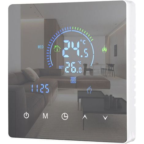 Intelligenter Smart-Thermostat, Warmwasserthermostat, LCD-Display, Touch-Taste, programmierbar für Zuhause, Büro, Schule, Hotel