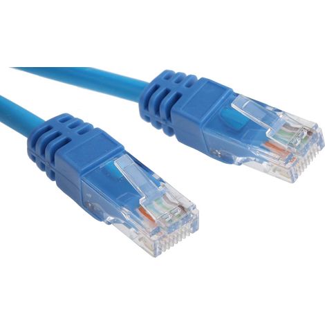 Câble Ethernet cat 5e Avec connecteur gaine LSZH Bleu / , UTP, 20m ( Prix pour 1 ) (1/2)