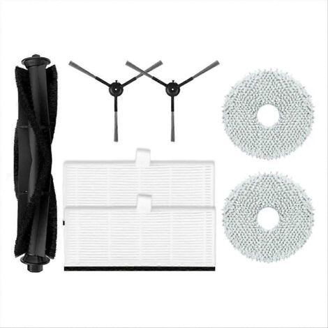 Lot de 7 pi��ces de rechange pour aspirateur robot Proscenic M9 : brosse lat��rale principale, filtre HEPA, serpilli��re C