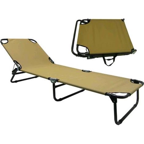 Lettino Prendisole Acciaio Vigor Mod. Norma Beige Regolabile Richiudibile 190x60 cm
