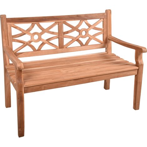 Teak-Holz 2-er Bank GAZA-120, B/H/T: ca. 120/92/64 cm (1/2)