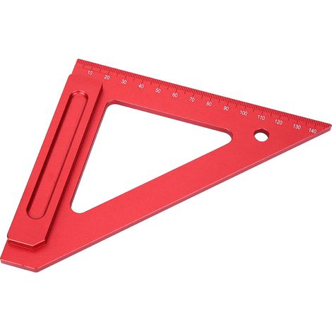 Dreiecklineal für Holzbearbeitung, rote Aluminiumlegierung, Tischler-Messwerkzeug, 150 mm, SJ-1 (1/5)