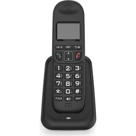 1 teléfono inalámbrico digital, pantalla LCD retroiluminada, identificador de llamadas, 5 terminales, memoria para 50 contactos, para el hogar/oficina. (1/5)