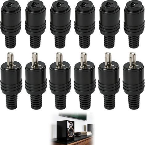 12 Connecteurs DIN 2 Broches,6 Fiches Mâles,6 Prises Femelles,Bornes à Vis,Systèmes Hi-FI (1/5)