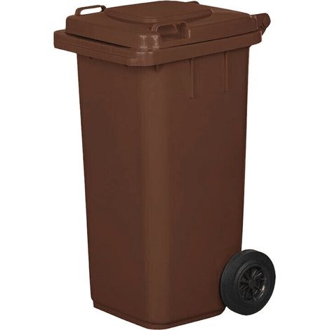 PATTUMIERA BIDONE RACCOLTA DIFFERENZIATA 120 LT NORME EN840 HACCP COPERCHIO MARRONE