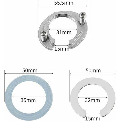 Juego de tuercas de fijación de acero inoxidable para evitar que se aflojen los accesorios de cocina y baño, conectores de tuerca de un solo orificio de 31 mm. (1/4)