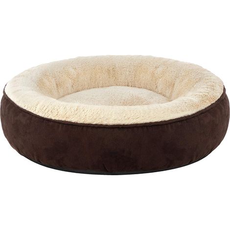 Lit pour chat ou petit chien 50,8 cm, fond antidérapant et résistant à l'eau, lavable, marron (1/5)