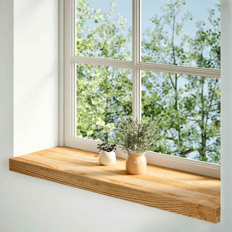 Appuis de fenêtre 2 pcs marron clair bois de chêne massif (1/5)