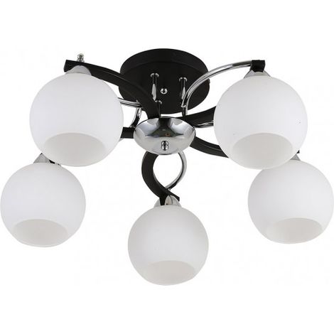 FABRILAMPE 152885020 Pissis Deckenleuchte 5xe27 Chrom/schwarz 25x53x53 cm (1/2)