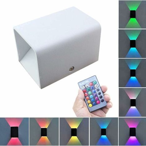 Lampada da parete a LED da 1 pezzo da 5 W per interni, luce d'atmosfera con dimmer RGB, lampada da parete moderna up down light illuminazione da parete in alluminio lampada da corridoio illuminazione 