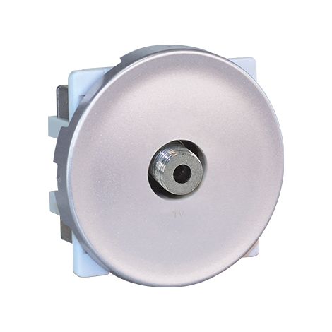 Prise TV multi-services Type F - mâle - COMETE Couleur Silver