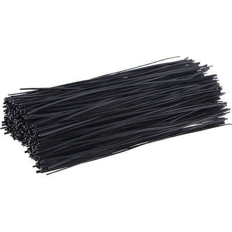 Packung mit 1000 schwarzen, kunststoffummantelten Kabelbindern aus Eisen, 15 cm lang, für den Einsatz zu Hause oder im Büro. – 15 x 0,18 cm – Schwarz (1/3)