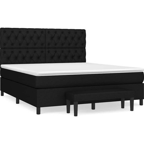 Maison Exclusive - Boxspringbett mit Matratze Schwarz 160x200 cm (1/5)
