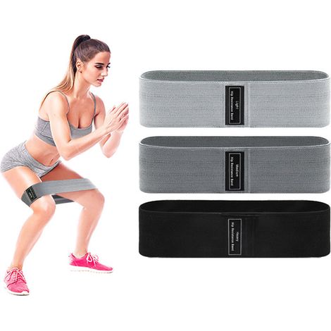 Bandes De Résistance - Tissu Coton Polyester - Pour Squat Fessiers Et Renforcement Musculaire - Kit De 5 Niveaux (1/5)